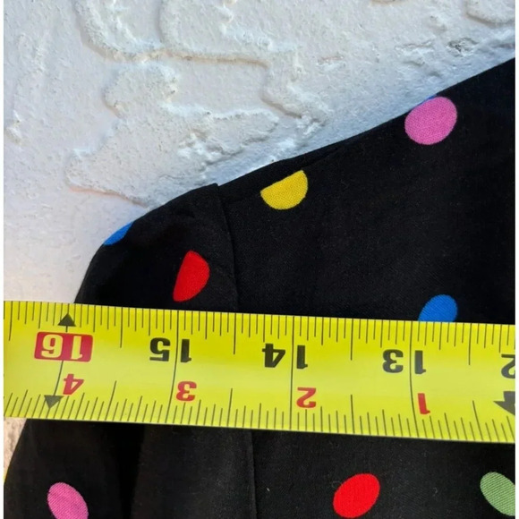 Eloquii Womens Flounce Sleeve Keyhole V Neck Polka Dot Jumpsuit Black Sz 14 - Picture 6 of 11